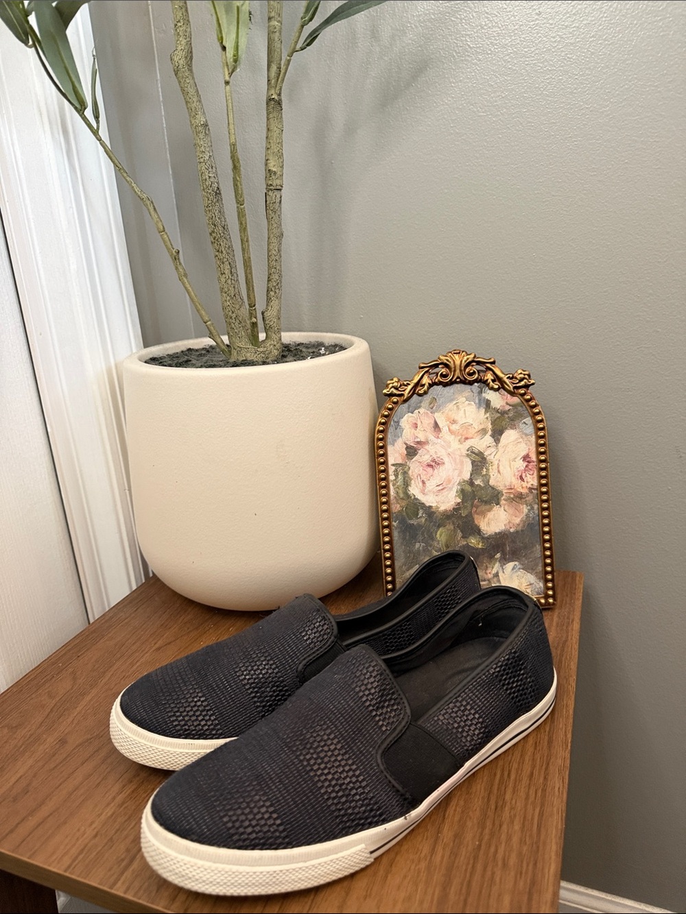 Lauren Ralph Lauren Jinny Black Woven Slip On Sneakers Women’s 9.5B - Picture 3 of 9